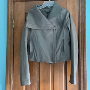 Vince Beige Moto Shawl Collar Zip Front Jacket $1095 Size S